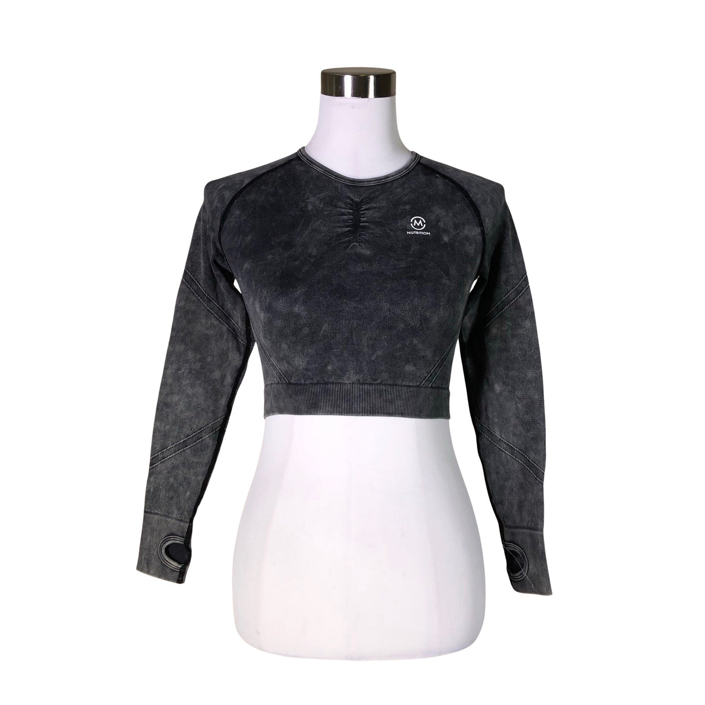 Unisex M-Nutrition - Sports shirt, long sleeve, size 34 - Gray (1)