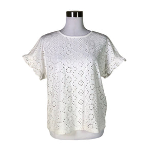 Unisex Cut & Pret - Short-sleeved blouse, size 36 - White (1)