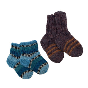 Unisex Handmade - Wool socks, size 21 - Blue (1)