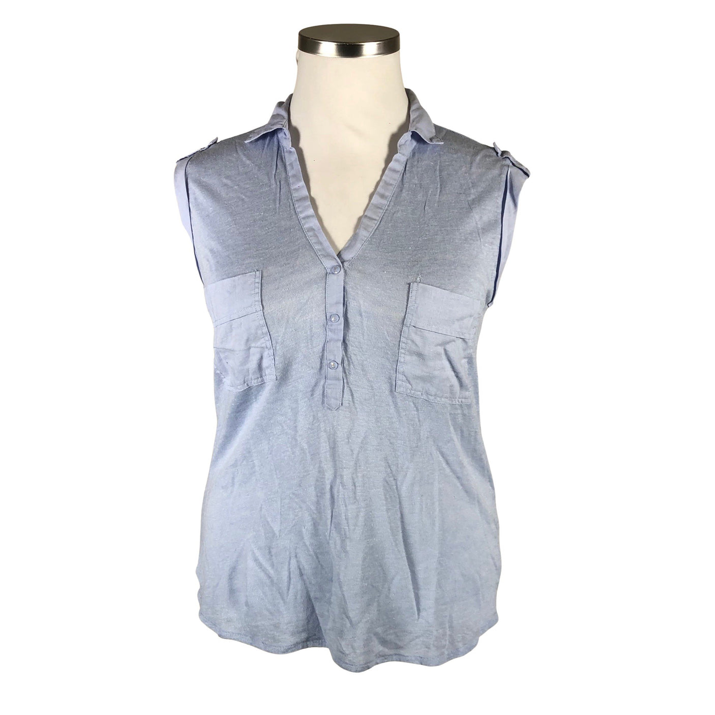 Unisex Massimo Dutti - Tricot tank top, size 42 - Light blue (1)