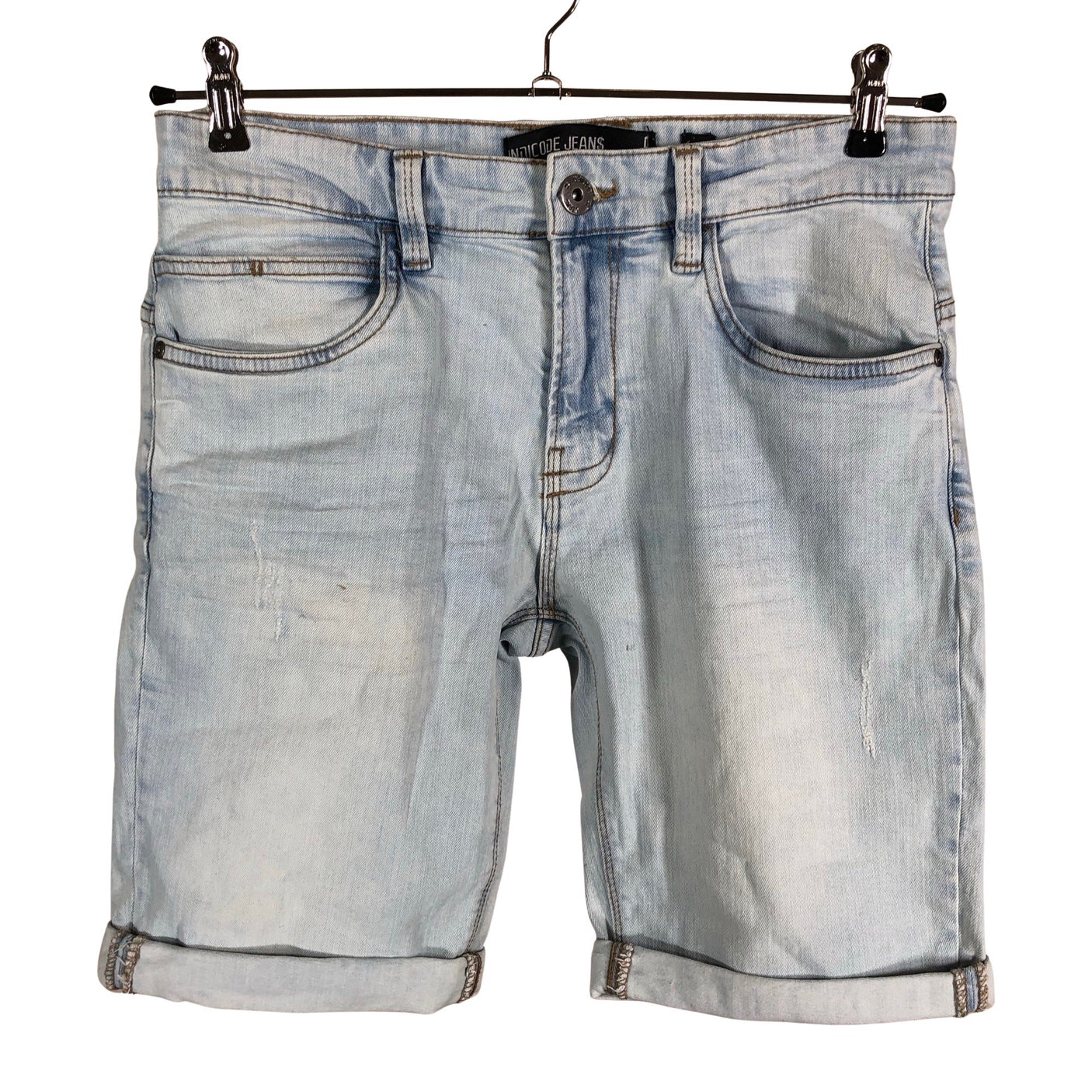 Unisex Indicode - Denim shorts, size M - Light blue (1)