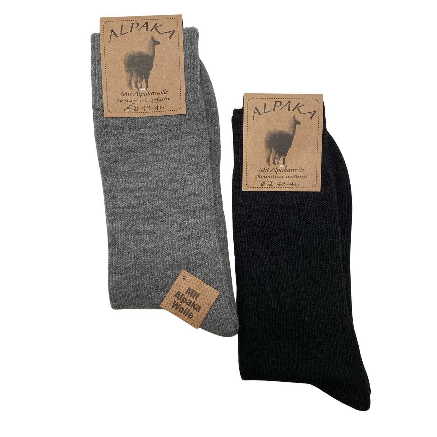 Unisex Alpaka - Wool socks, size 43 - Black (1)