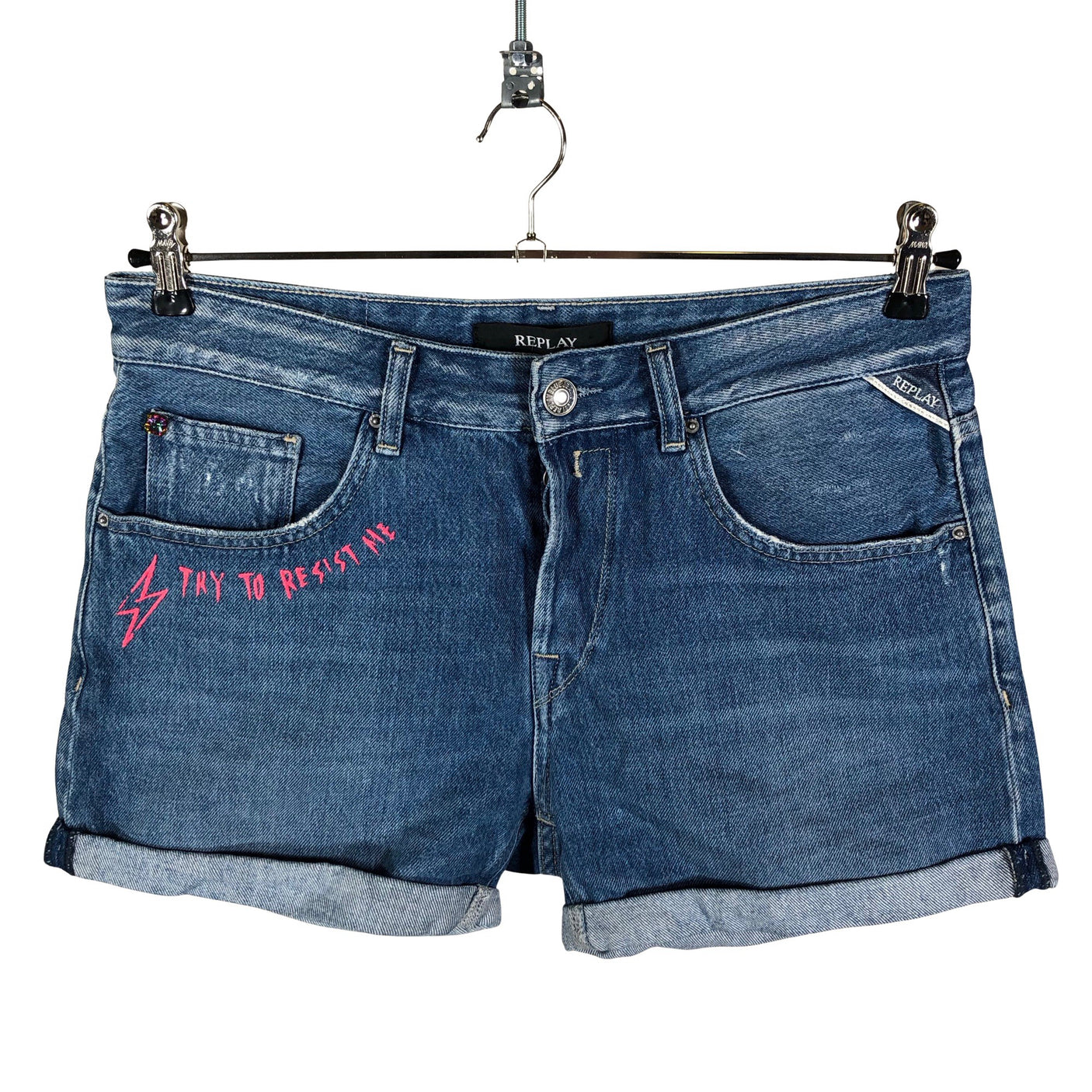 Unisex Replay - Denim shorts, size W28 - Blue (1)