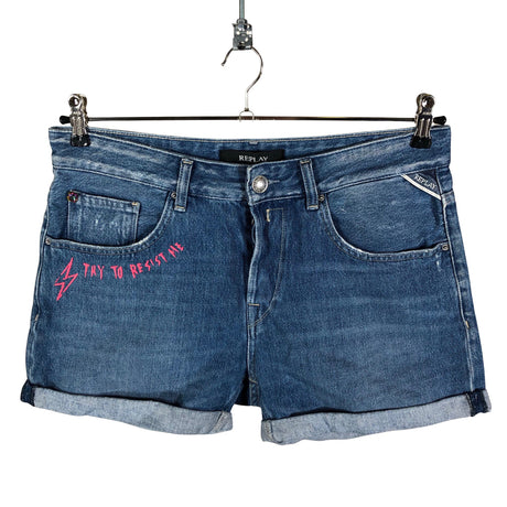 Unisex Replay - Denim shorts, size W28 - Blue ()