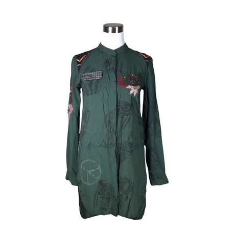 Unisex Desigual - Schiffon tunic, size 34 - Green ()
