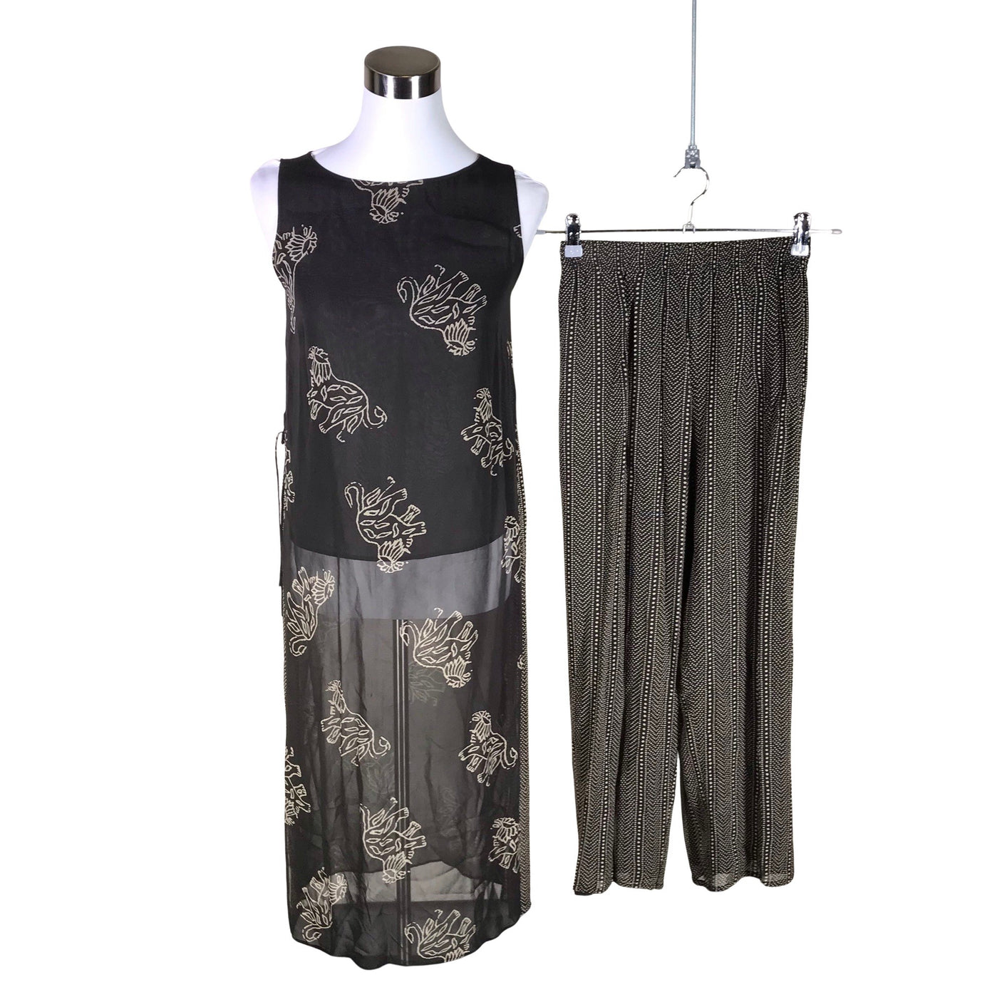 Unisex Nitya - Schiffon trousers, size 34 - Black (1)