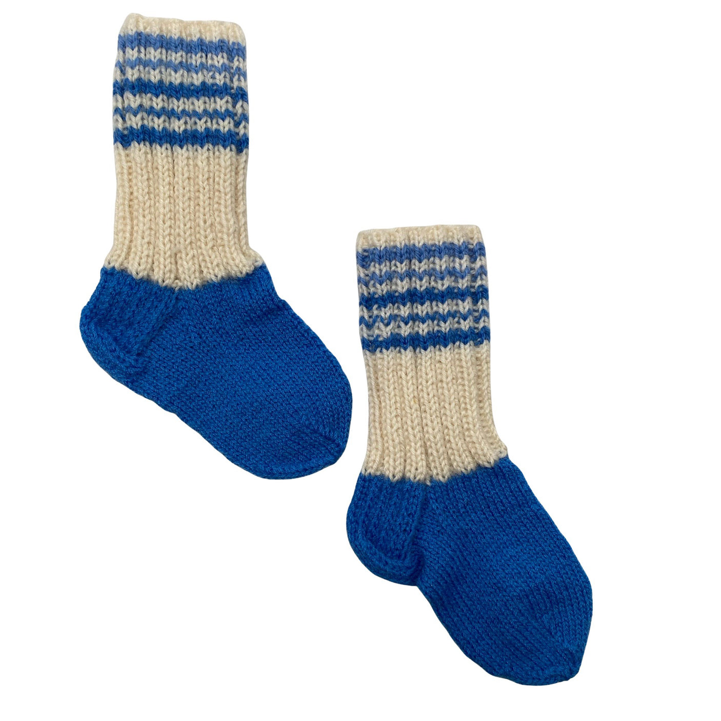 Unisex Handmade - Wool socks, size 22 - Blue (1)