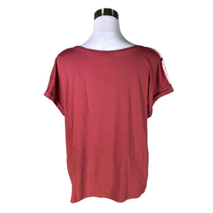 Unisex Your Face - Short-sleeved blouse, size 36 - Wine red (2)