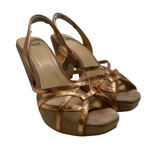 Unisex Bronx - Heeled sandals, size 39 - Beige (2)