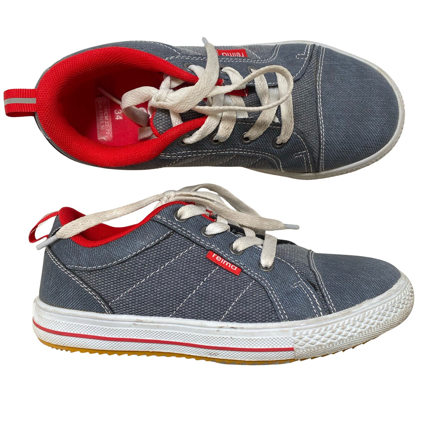 Unisex Reima - Casual sneakers, size 34 - Gray (1)