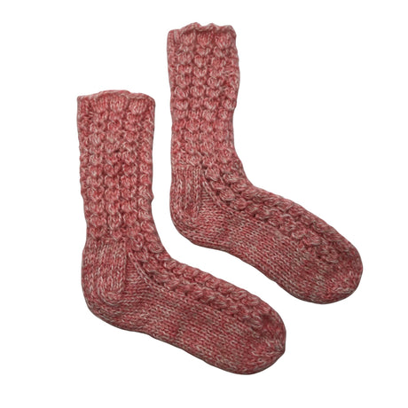 Unisex Handmade - Wool socks, size 37 - Light pink ()