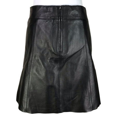 Unisex Selected - Leather skirt, size 38 - Black (2)