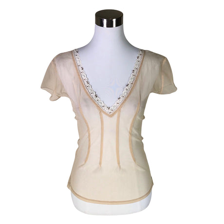 Unisex Claire.dk - Short-sleeved blouse, size 34 - Beige ()
