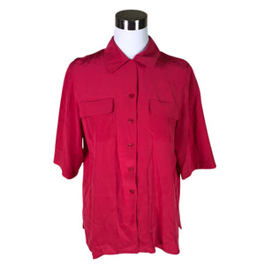 Unisex Elton - Short-sleeved blouse, size 38 - Wine red (1)
