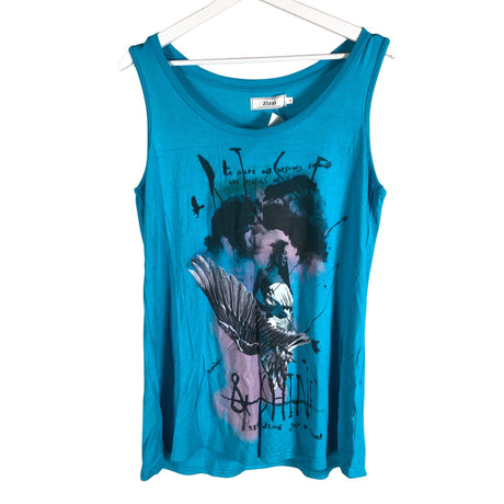 Unisex Zizzi - Tricot tank top, size 44 - Blue ()