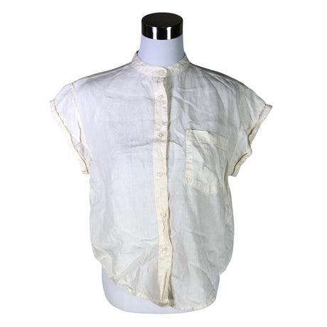 Unisex Knowledge Cotton Apparel - Short-sleeved blouse, size 38 - Natural white ()