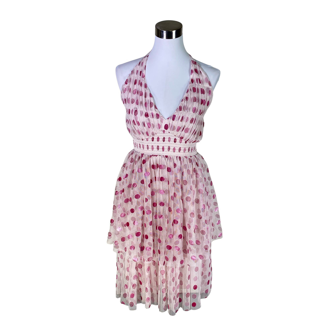 Unisex Lace & Beads - Schiffon dress, size 36 - Light pink (1)