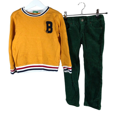 Unisex Polarn O. Pyret - Velvet pants, size 104 - 110 - Green ()
