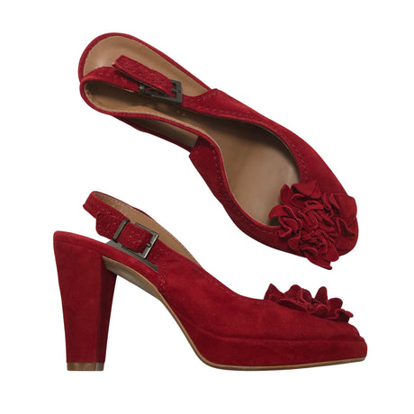 Unisex Global - Open toe high heel shoes, size 36 - Red ()