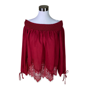 Unisex Abercrombie&Fitch - Blouse, size 40 - Wine red (1)
