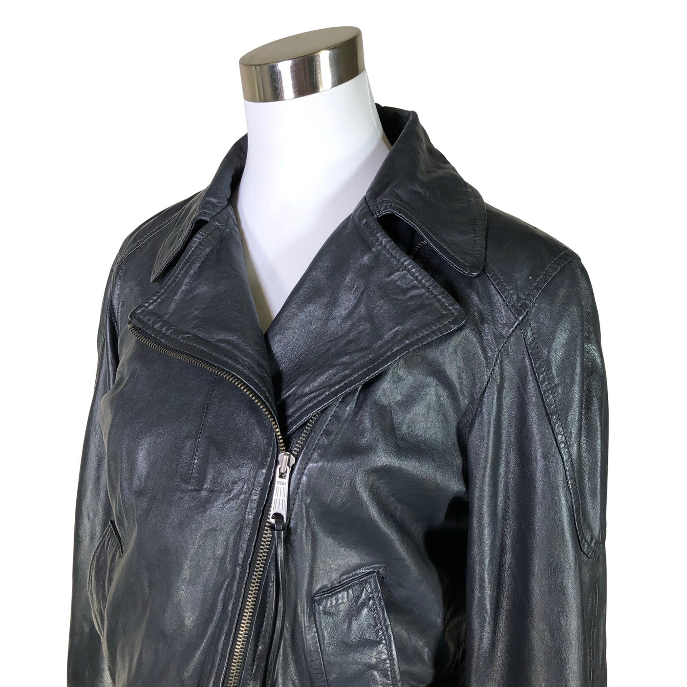 Unisex Diesel - Leather jacket, size 36 - Gray (3)