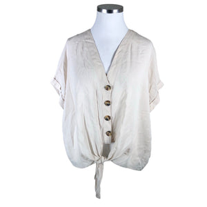 Unisex Lindex - Short-sleeved blouse, size 44 - Beige (1)