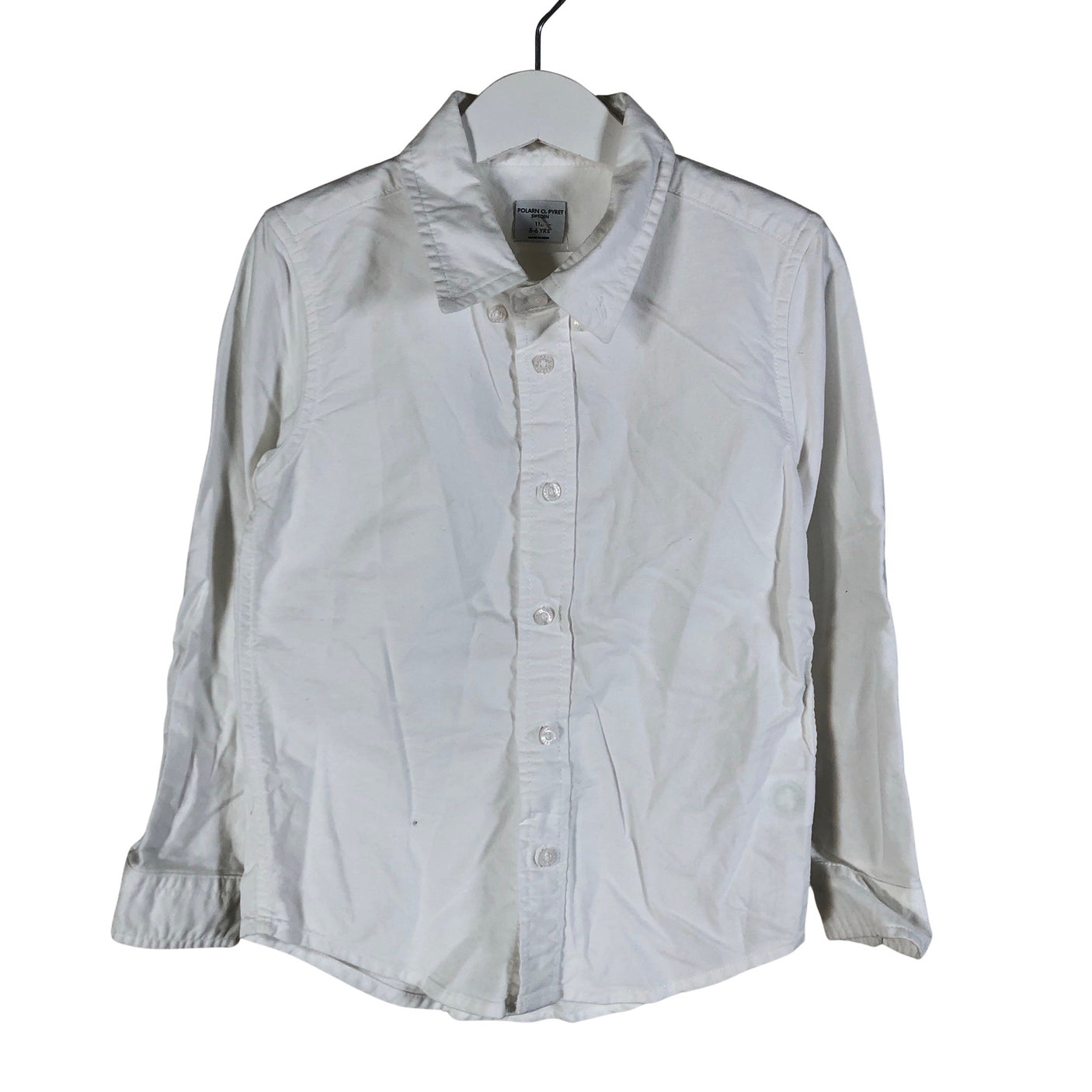 Unisex Polarn O. Pyret - Collared shirt, size 110 - 116 - White (1)