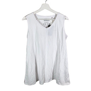 Unisex Ulla Popken - Tricot tank top, size 44 - White (1)