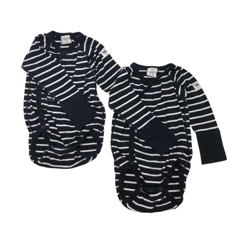 Unisex Polarn O. Pyret - Wrap bodysuit, size 62 - 68 - Blue ()