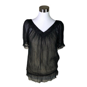Unisex Jasmin Santanen - Short-sleeved blouse, size 38 - Black (1)