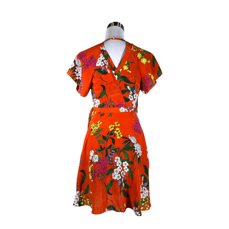 Unisex Karen Millen - Schiffon dress, size 34 - Orange (2)