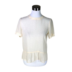 Unisex Samsoe&Samsoe - Short-sleeved blouse, size 34 - Natural white (1)