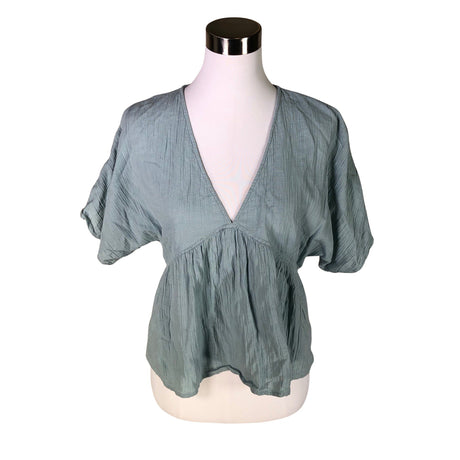 Unisex Lindex - Short-sleeved blouse, size 38 - Turquoise ()