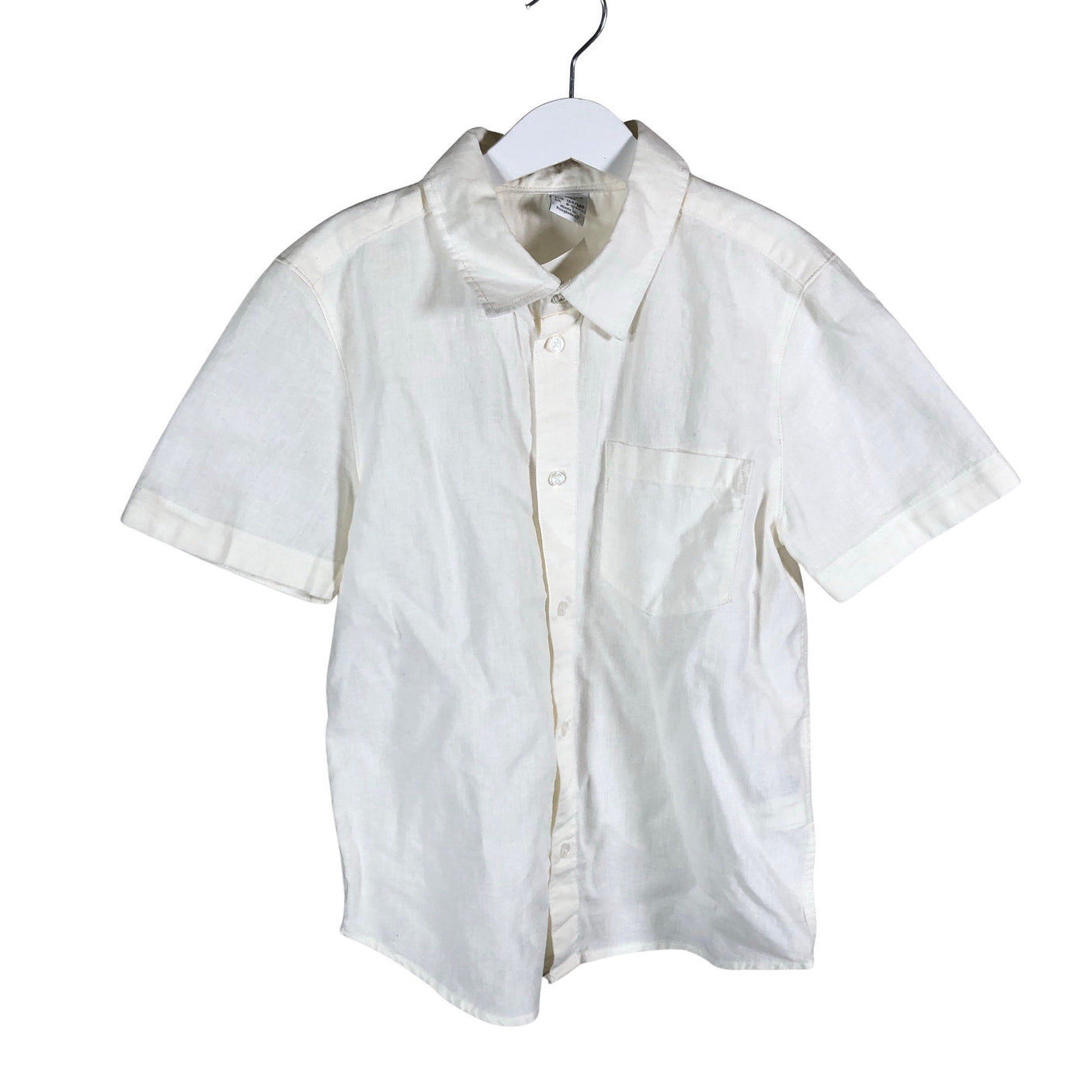 Unisex Lindex - Collared shirt, size 134 - 140 - Natural white (1)