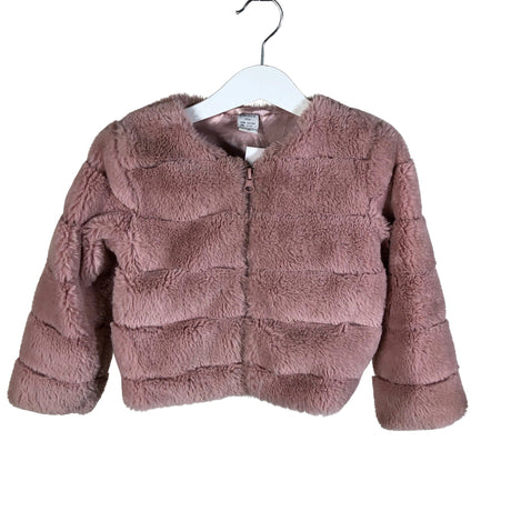 Unisex Lindex - Faux fur coat, size 98 - 104 - Light pink ()