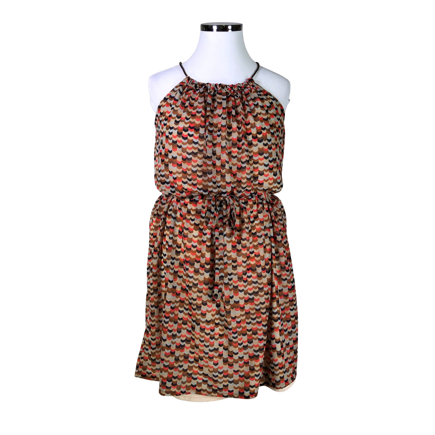 Unisex Esprit - Schiffon dress, size 42 - Brown (1)
