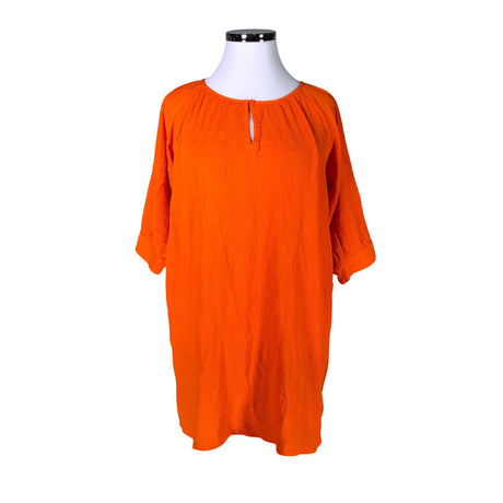 Unisex Zizzi - Schiffon dress, size 48 - Orange ()