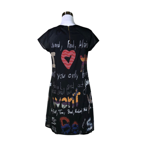 Unisex Desigual - Schiffon dress, size 40 - Black (2)