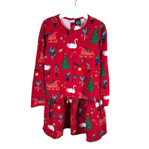 Unisex Villervalla - Tricot dress, size 122 - 128 - Red (1)