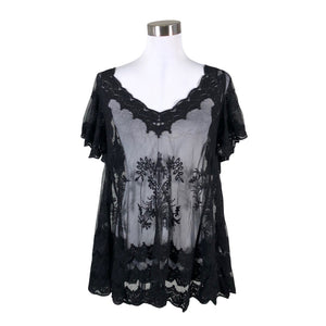 Unisex Wildflower - Short-sleeved blouse, size 36 - Black (1)