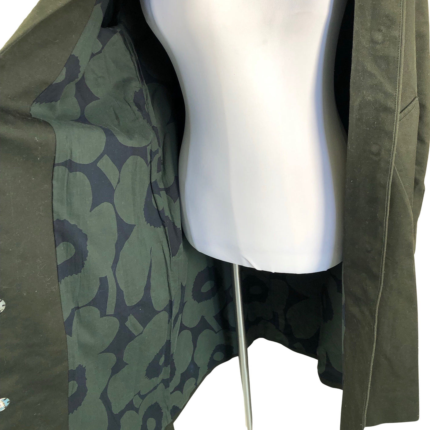 Unisex Marimekko - Trench coat, size 38 - Green (3)