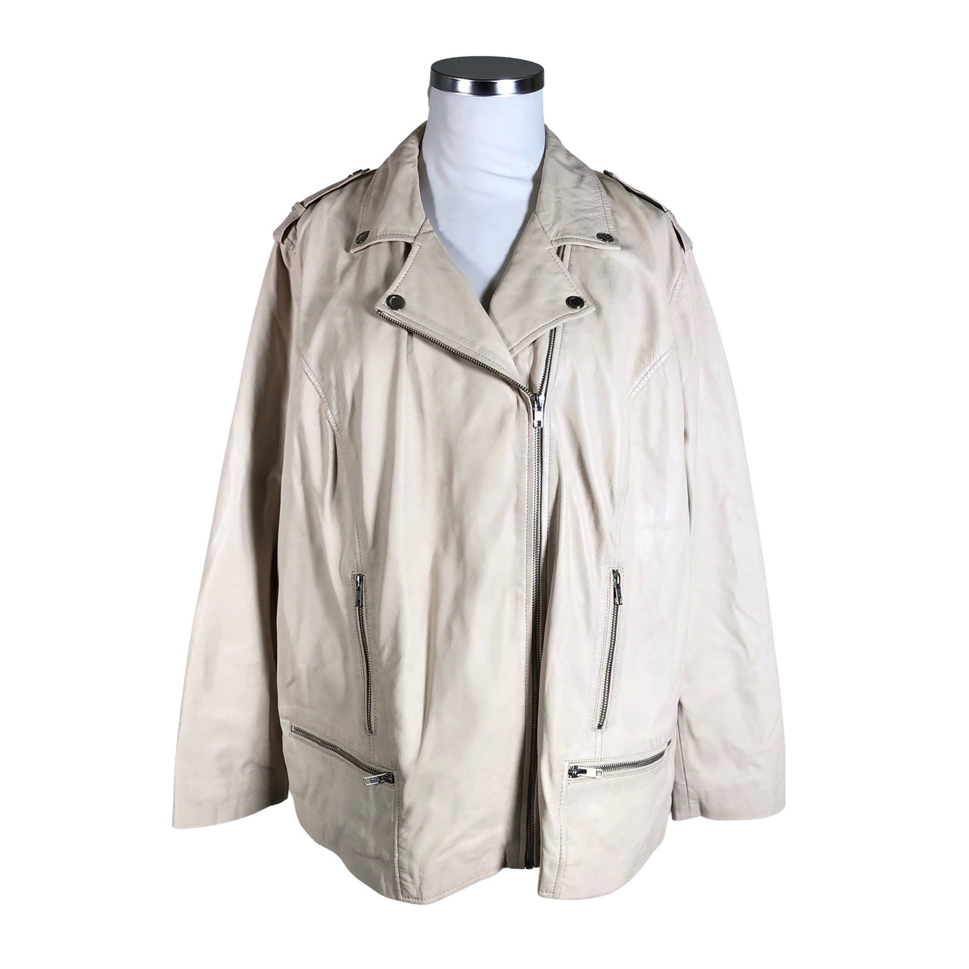 Unisex Sara Lindholm - Leather jacket, size 56 - Beige (1)
