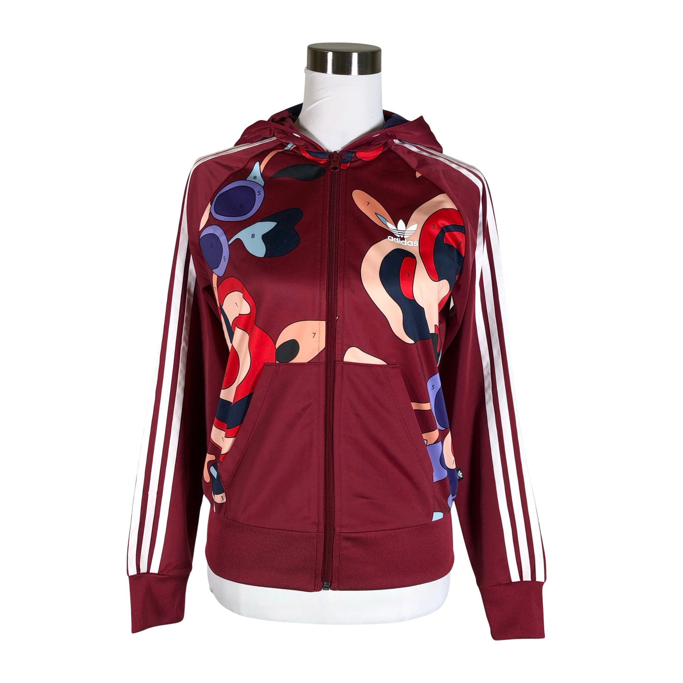 Unisex Adidas - Track jacket, size 36 - Wine red (1)