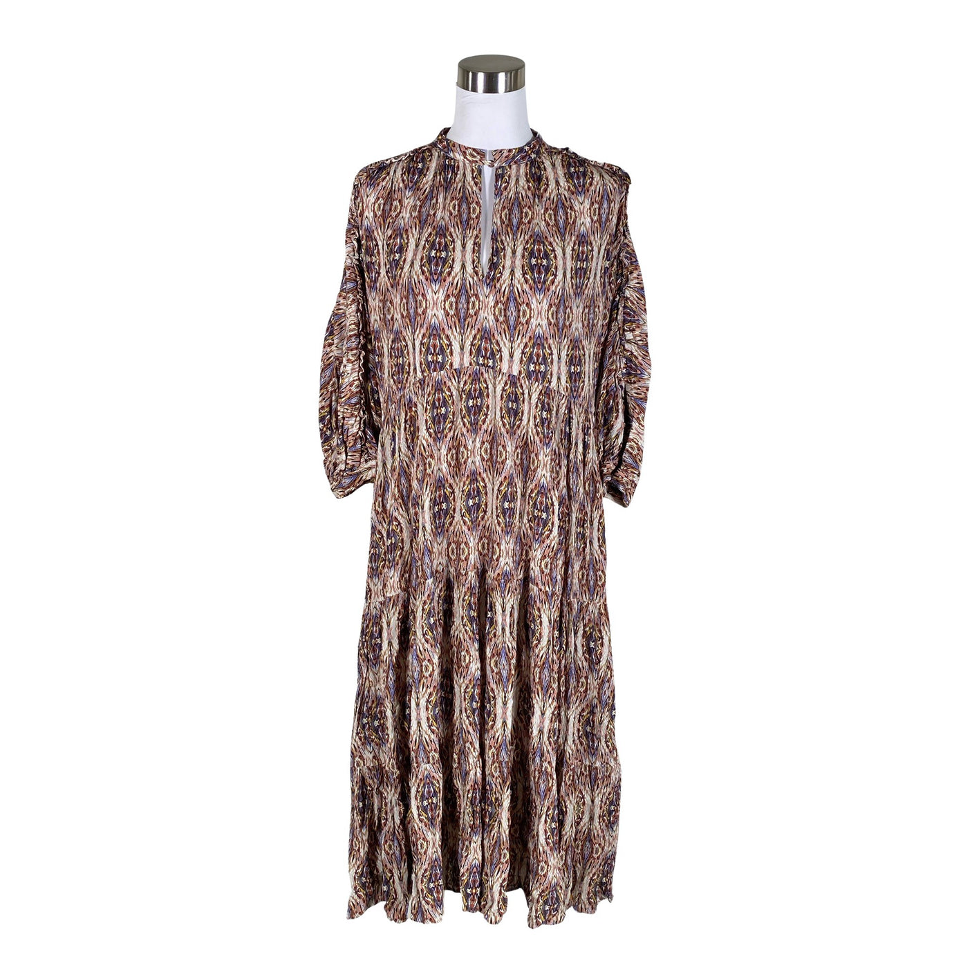 Unisex Massimo Dutti - Schiffon dress, size 38 - Brown (1)