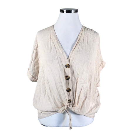 Unisex Lindex - Short-sleeved blouse, size 42 - Beige ()