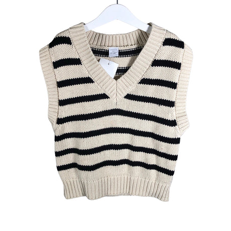Unisex Lindex - Knit vest, size 134 - 140 - Beige ()