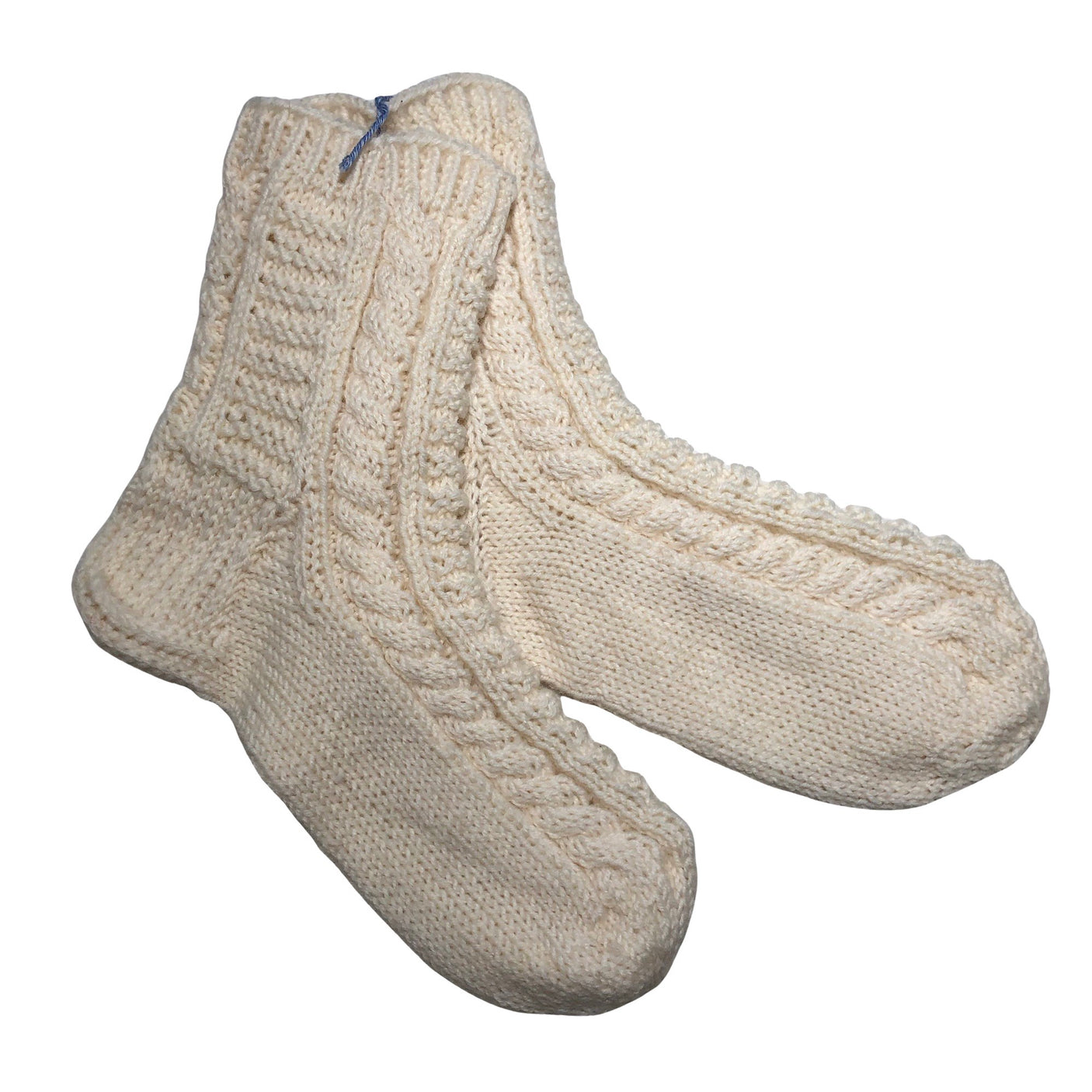 Unisex Handmade - Wool socks, size 39 - Natural white (1)