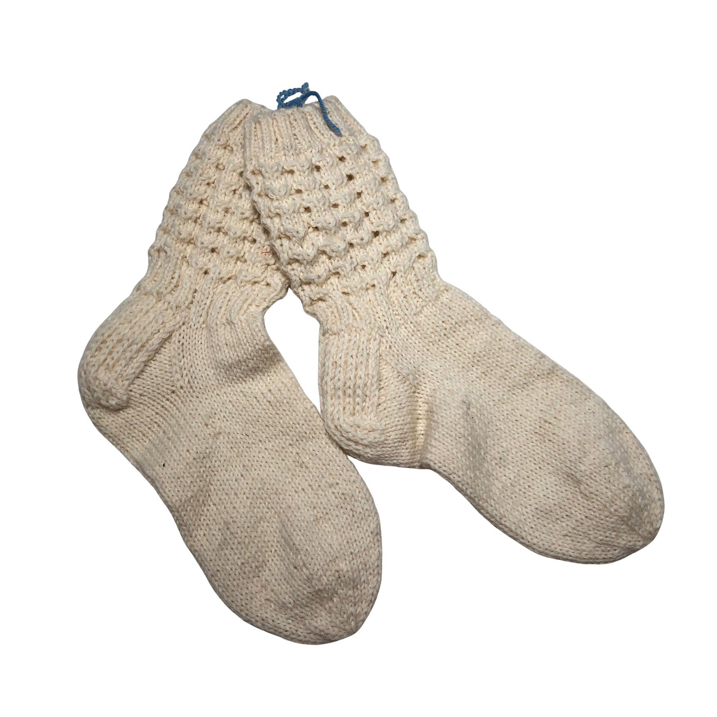 Unisex Handmade - Wool socks, size 38 - Natural white (1)