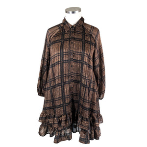 Unisex Imperial - Schiffon dress, size 40 - Brown (1)