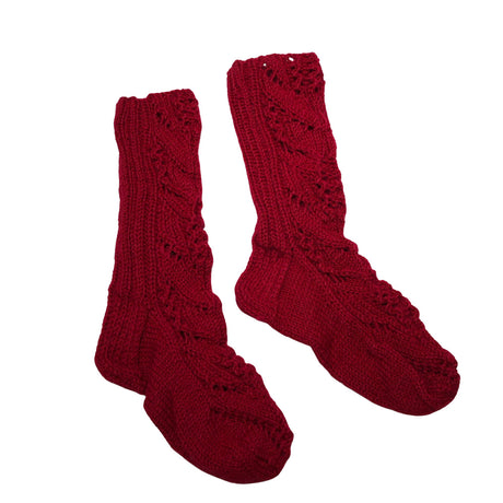 Unisex Handmade - Wool socks, size 37 - Red ()